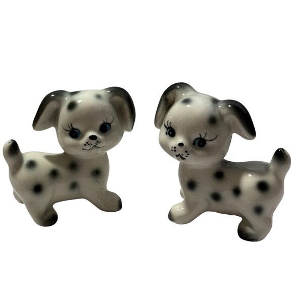 Vintage Anthropomorphic Dalmatian Puppy Salt & Pepper Shakers Spotted Dogs Japan - Picture 6 of 9